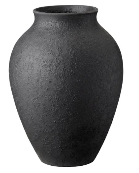 Knabstrup Keramik vase - Klassisk sort keramik vase på 20 cm