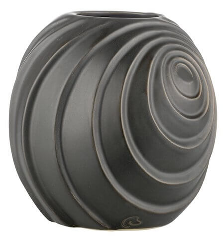Lene Bjerre Swirl - Sort keramik vase med et flot og spændende design