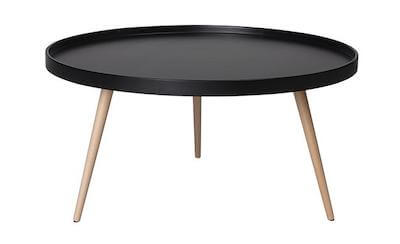 Opus sofabord med natur ben i bøg og sort lakeret bordplade