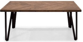 Veni plank sofabord i rustikt design med sildebensmønster