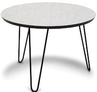 Easy hvid højtrykslaminat marmor bord på Ø60cm