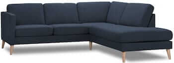 Ask open navy blue sofa udført i tætvævet polyester tekstil
