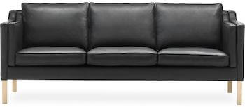 DC 3600 3 personers læder sofa med spaltet læder på bagsiden