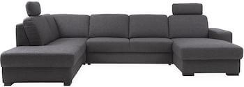 Molina antracitgrå moderne sofa i slidstærkt materiale