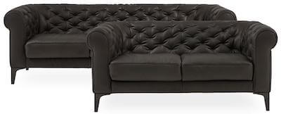 Natuzzi Editions chesterfield sofa sæt med 2+3 personers sofaer